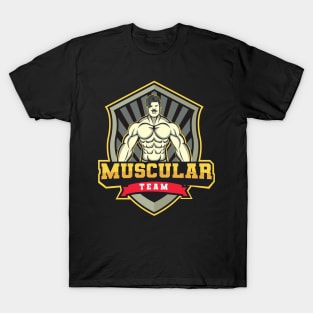 Muscular Man Illustration Design T-Shirt